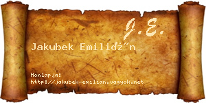 Jakubek Emilián névjegykártya